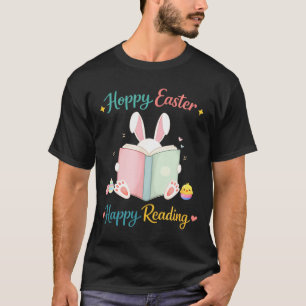 Hoppy easter happy reading bunny design for kids T-Shirt