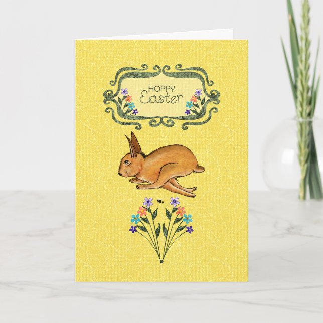 Hoppy Easter Kids Greeting Card  (Front)