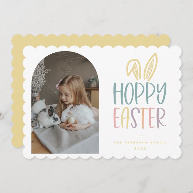 Hoppy Easter Photo Holiday Card (Front/Back)