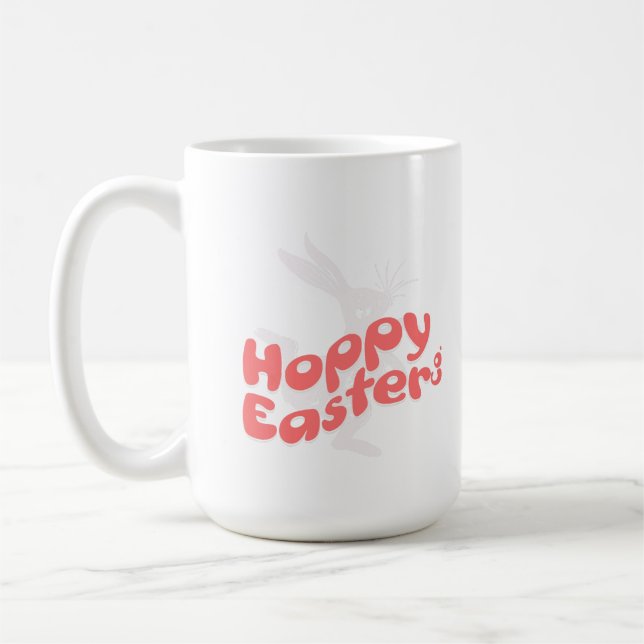 Hoppy Easter Retro Pink Orange Coffee Mug (Left)
