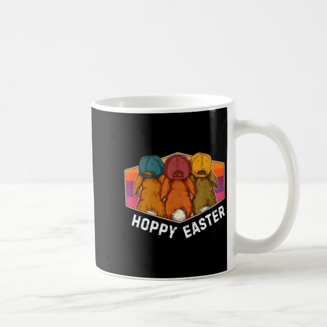 Hoppy easter retro sunset easter bunny squad crew coffee mug (Right)