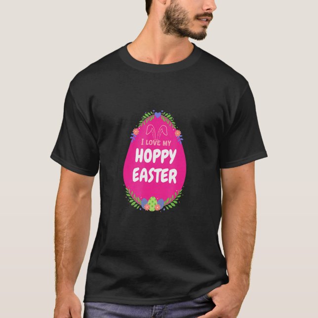 Hoppy Easter Spring Easter Egg Easter Happy Easter T-Shirt (Front)