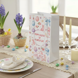 Hoppy Easter Sweet Girl Coquette Bunny Gift Bag