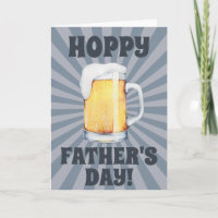 Hoppy Father's Day Beer Mug Blue Sunburst