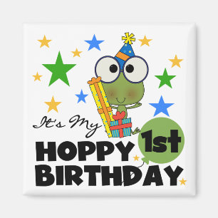 Hoppy Frog 1st Birthday T shirts and Gifts Magnet