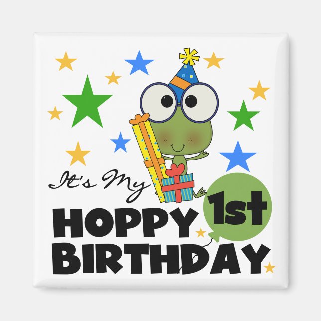 Hoppy Frog 1st Birthday T shirts and Gifts Magnet (Front)