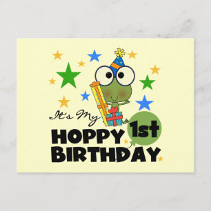Hoppy Frog 1st Birthday T shirts and Gifts Postcard