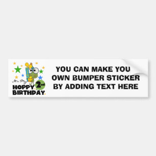 Hoppy Frog 2nd Birthday T-shirts and Gifts Bumper Sticker