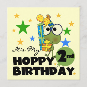 Hoppy Frog 2nd Birthday T-shirts and Gifts Card