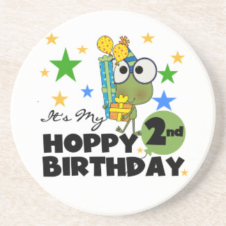 Hoppy Frog 2nd Birthday T-shirts and Gifts Coaster