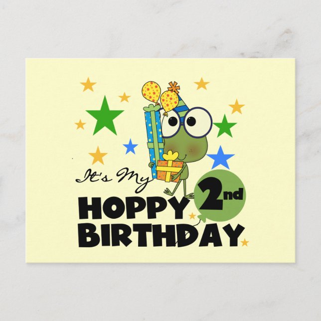 Hoppy Frog 2nd Birthday T-shirts and Gifts Postcard (Front)