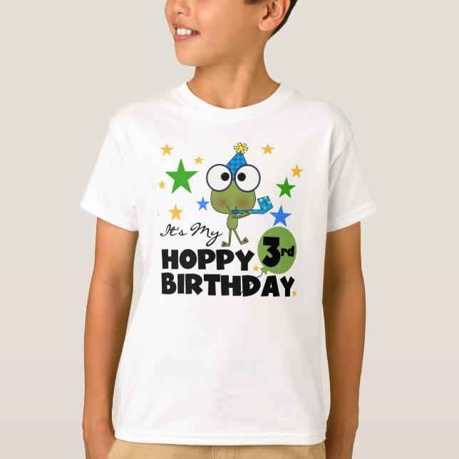 Hoppy Frog 3rd Birthday Tshirts and Gifts (Front)