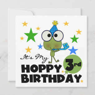 Hoppy Frog 3rd Birthday Tshirts and Gifts Card