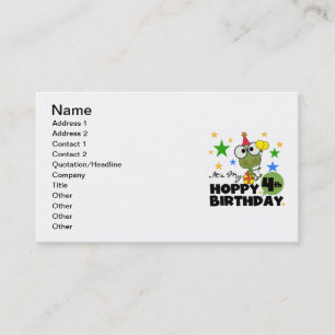 Hoppy Frog 4th Birthday T-shirts and Gifts Business Card