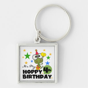 Hoppy Frog 4th Birthday T-shirts and Gifts Key Ring