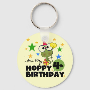 Hoppy Frog 4th Birthday T-shirts and Gifts Key Ring