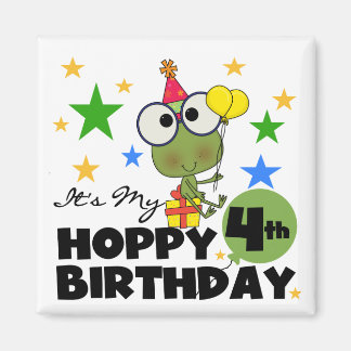 Hoppy Frog 4th Birthday T-shirts and Gifts Magnet