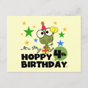 Hoppy Frog 4th Birthday T-shirts and Gifts Postcard