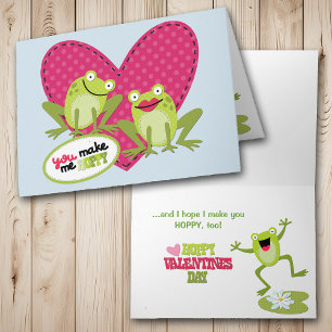 Hoppy Frog Valentine Day Holiday Card