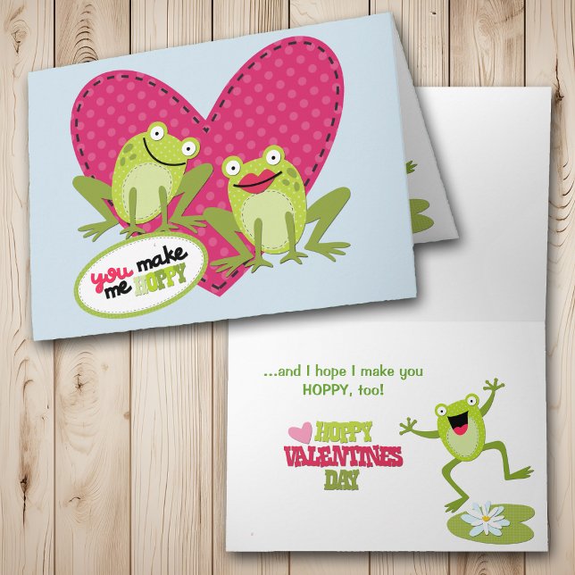 Hoppy Frog Valentine Day Holiday Card (Creator Uploaded)