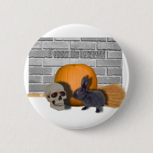hoppy halloween 6 cm round badge