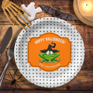 Hoppy Halloween Frog ID221 Paper Plate