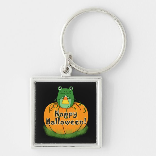Hoppy Halloween Frog Key Ring (Front)