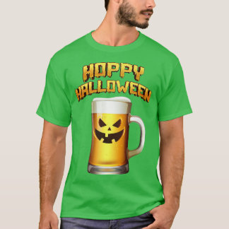 Hoppy Halloween Pumpkin Face Beer Drinker's  T-Shirt