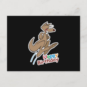 hoppy happy birthday kangaroo postcard