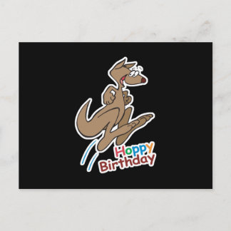 hoppy happy birthday kangaroo postcard