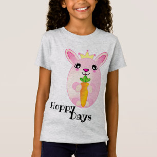 Hoppy Happy Day Bunny Fluffy Cute Tail Animal T-Shirt