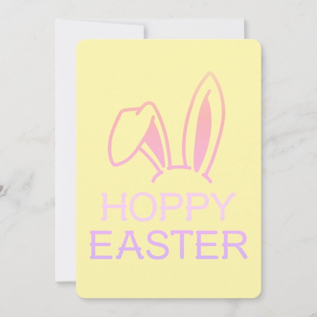 Hoppy Hare Pastel Easter Card (Front)