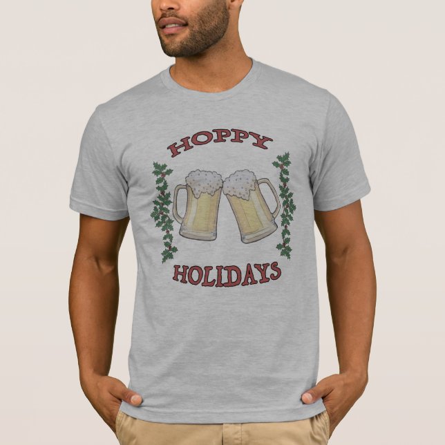 Hoppy Holidays Beer Men's Tee Shirt (Front)