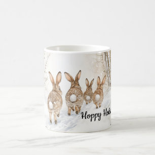 Hoppy Holidays Bunny Rabbit Winter Snow Coffee Mug