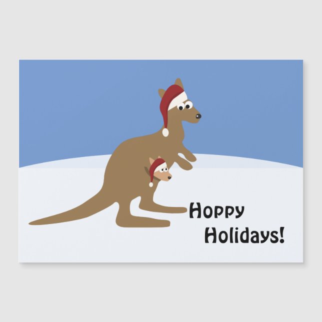 Hoppy Holidays Christmas Kangaroo and Joey (Front)