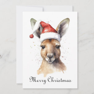 Hoppy Holidays, Christmas Kangaroo custom Holiday Card