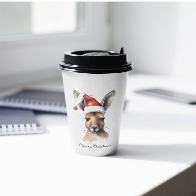 Hoppy Holidays, Christmas Kangaroo custom Paper Cups (Creator Uploaded)