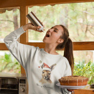 Hoppy Holidays, Christmas Kangaroo custom Sweatshirt