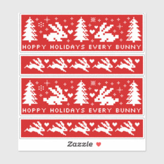 Hoppy Holidays Every Bunny Cute Rabbits Stickers