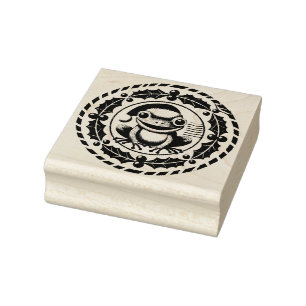 Hoppy Holidays Frog Christmas Rubber Stamp
