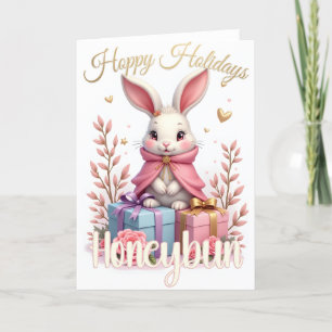 Hoppy Holidays – Honeybun Bunny Holiday Card
