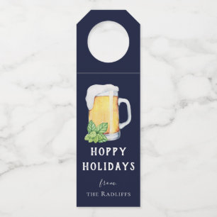 Hoppy Holidays Personalised Beer Bottle Hanger