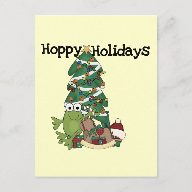 Hoppy Holidays Tshirts and Gifts Holiday Postcard (Front)