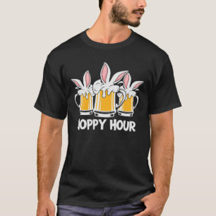 Hoppy Hour Funny Easter Beer Pints Bunny Ears Drin T-Shirt