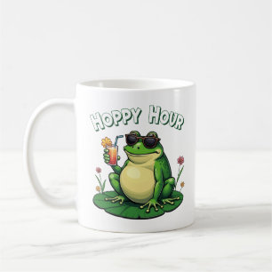 Hoppy Hour – Funny Frog Drinking Coffee Mug