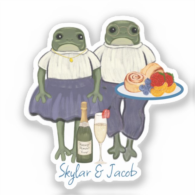 Hoppy Hour Illustrated Frogs Wedding (Front)
