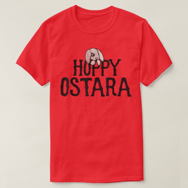 Hoppy Ostara  cute bunny rabbit spring pagan tee  (Design Front)