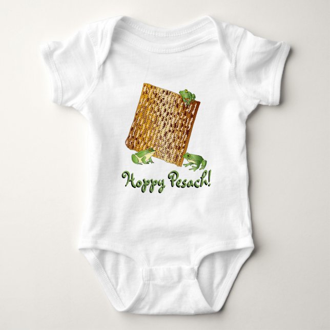 "Hoppy Pesach" Baby Bodysuit (Front)