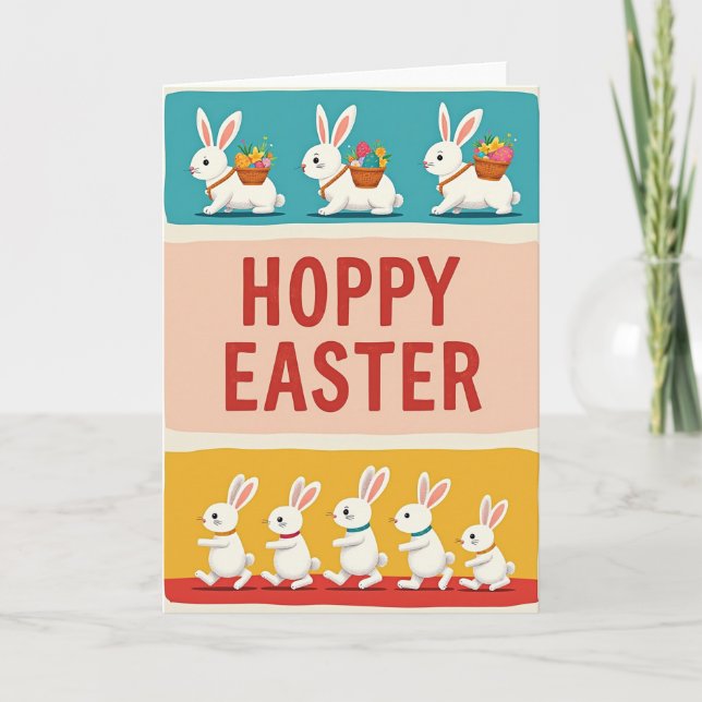Hoppy Spring Animal Celebration Card (Front)