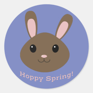Hoppy Spring Bunny Classic Round Sticker